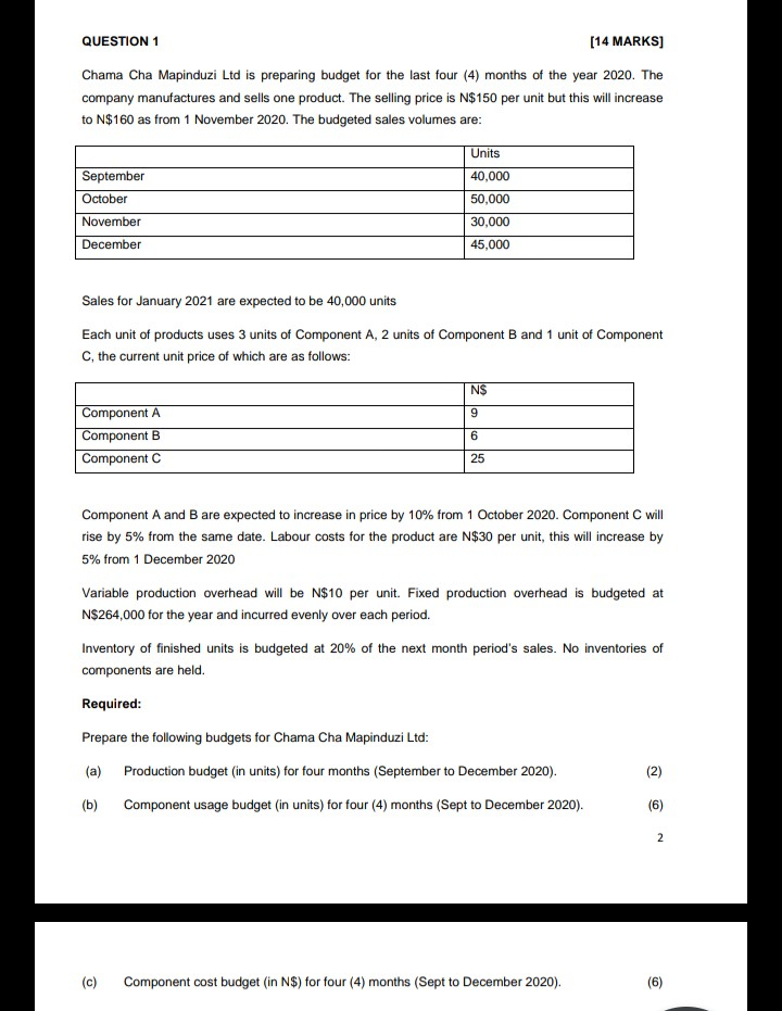 standard cost information for one unit of product X: Direct materials 2