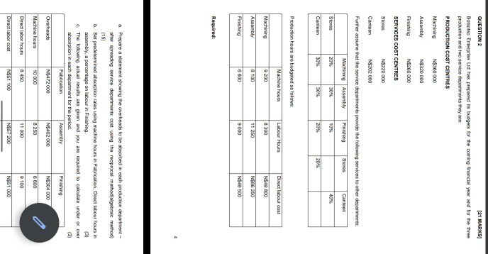 kg @N$13/kg N$26.00 Direct labour 3.3 hours @N$12/hour N$39.60 Variable overheads 3.3