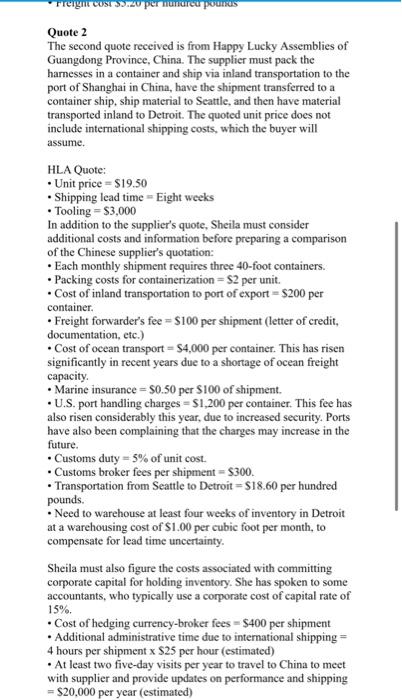 Decision Sheila Austin, a buyer at Autolink, a Detroit-based producer of subassemblies