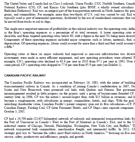 At Canadian Pacific The Proxy Battle With Pershing Square case study. Why