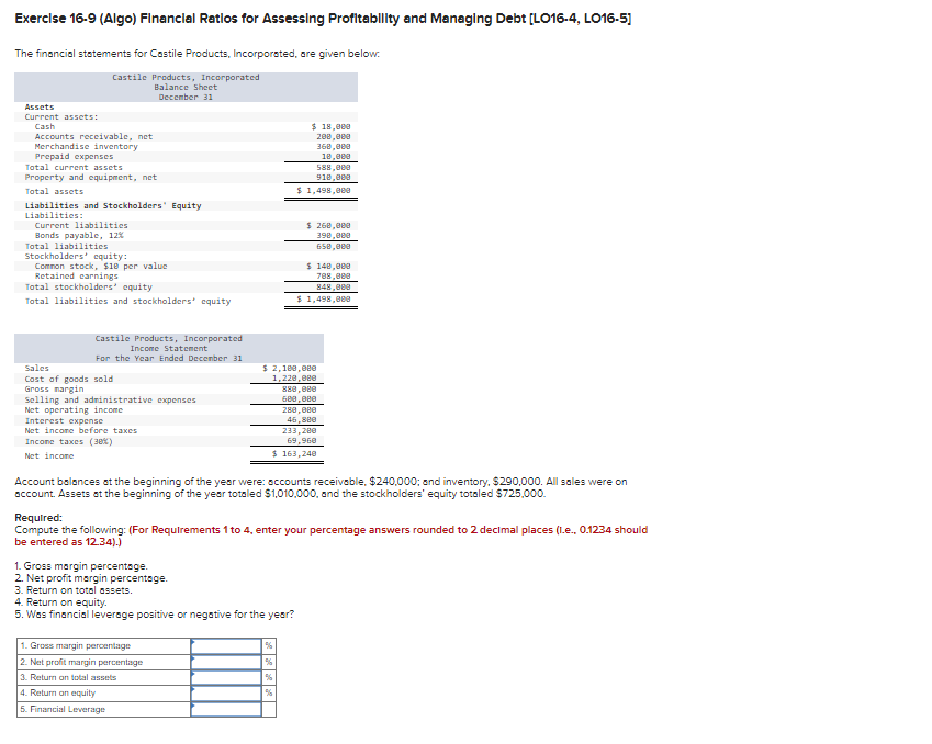 19) please answer. I will give a good feedback Exerclse 16-9 (Algo)