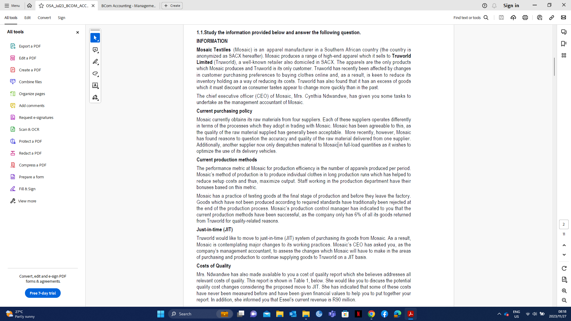 1.1.Study the information provided below and answer the following question. INFORMATION
