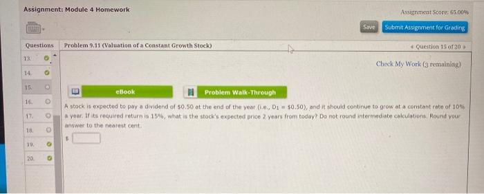  Assignment: Module 4 Homework Assignment Score: 65.00% Save Submit Assignment for