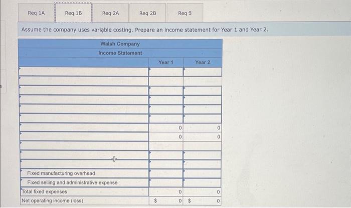 Product Costs and Income Statements [LO6-1, LO6-2, LO6-3] Walsh Company manufactures and