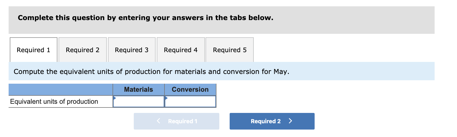 Products, Inc., uses the weighted average method in its process costing system.