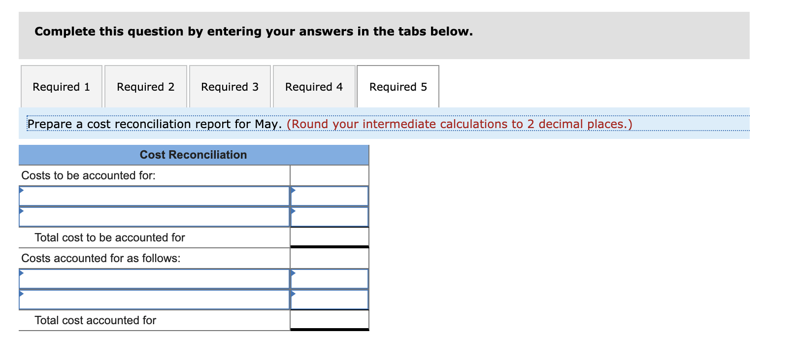 1; materials 100% complete; conversion 90% complete Pounds started into production during