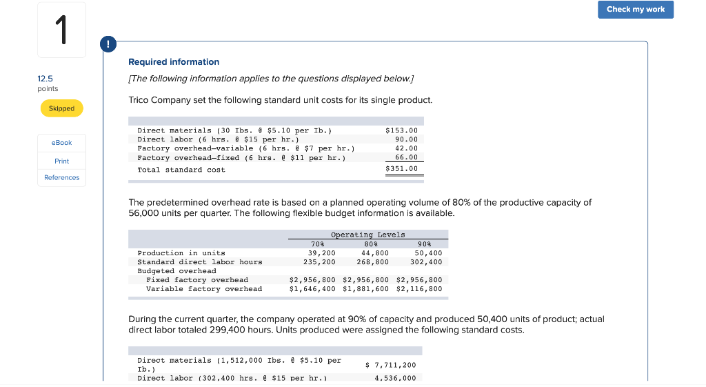 3. Compute the overhead controllable and volume variances. Controllable Variance Actual overhead