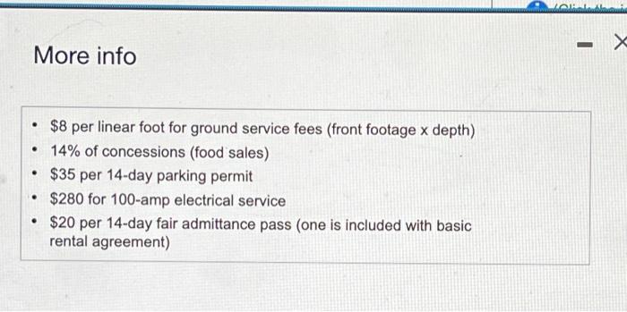 to view the schedule of fees.) Nebula Concessions is a vendor at