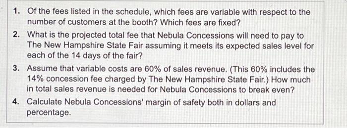 Read the reguirements. Requirement 1. Of the fees listed in the schedule,