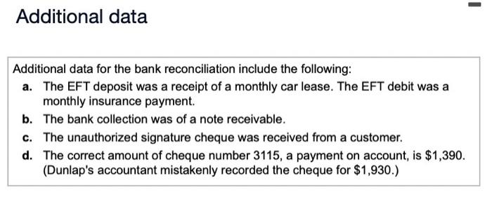 the chequebook.) Durlap received the following bank statement on August 31, 2020: