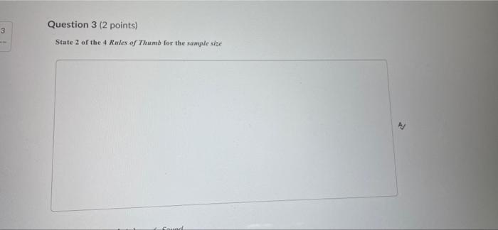 List all the steps involved Question 1 (2 points) What is the