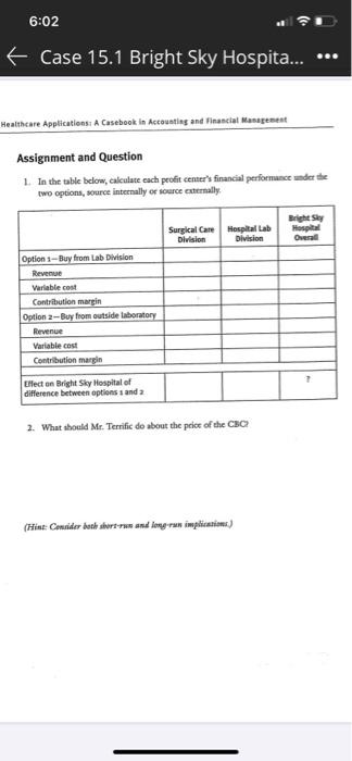 Hospital Key concept: Determining transfer pricing policy Mobile and entertaining arcus Olson,