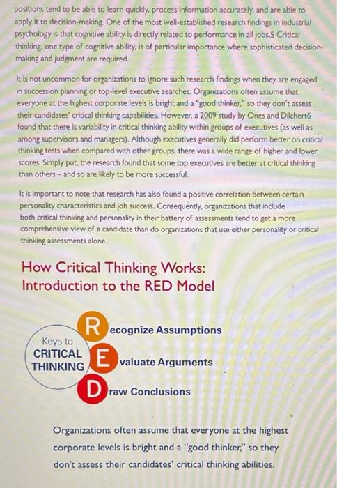 skill their employees will need in the next five years, critical thinking