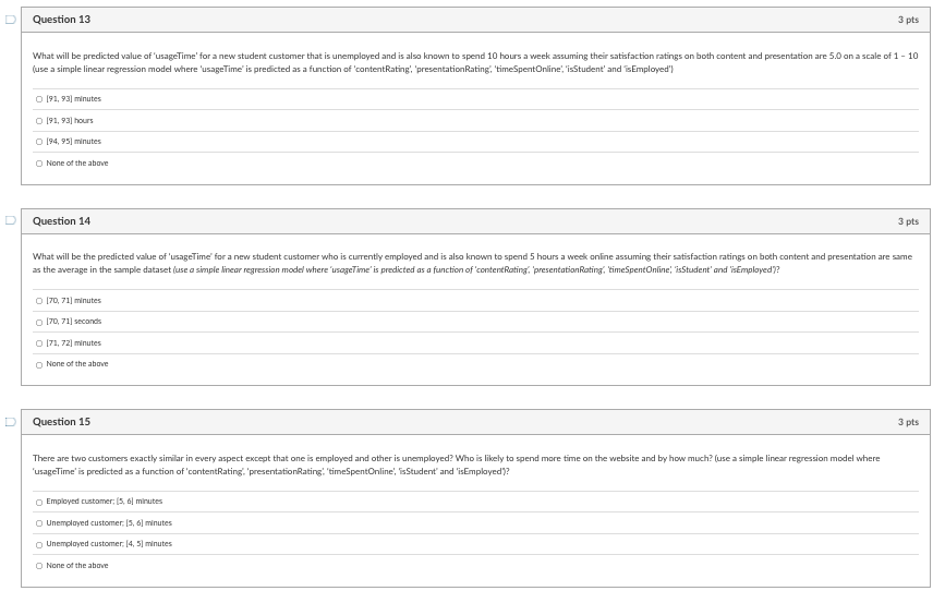 how to reach each answer of the 5 part question; (by process