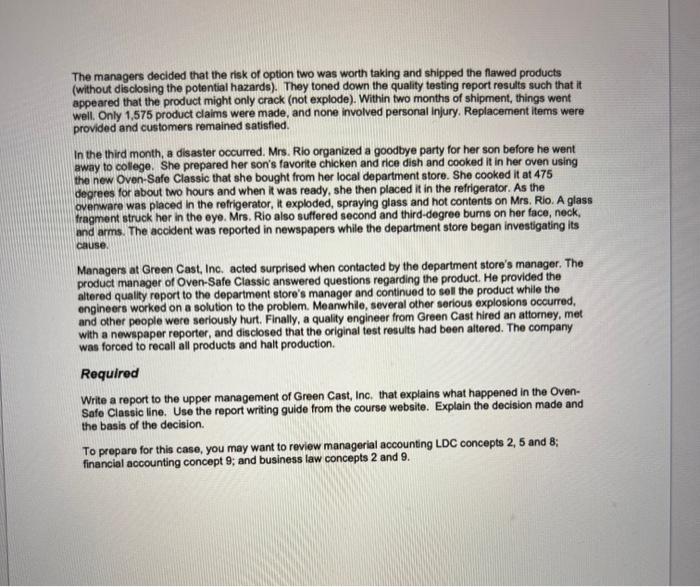 sells a line of ovemware (Oven-Sate Classic) that goos from oven (conventional