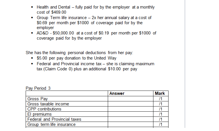 gross to net pay for three employees. You will also be required