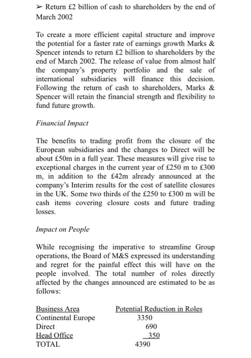 America. Direct mail helps M&S meet the core objective of providing customers