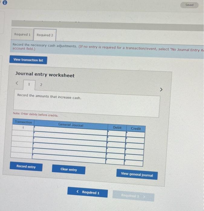 adjustments. Complete this question by entering your answers in the tabs below.