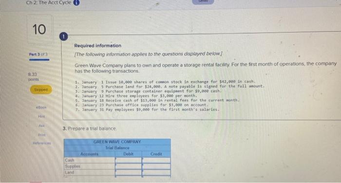  help me please Ch 2: The Acct Cycle 6 10 Part