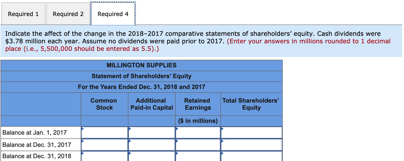 accounting principle. (If no entry is required for a transaction/event, select "No