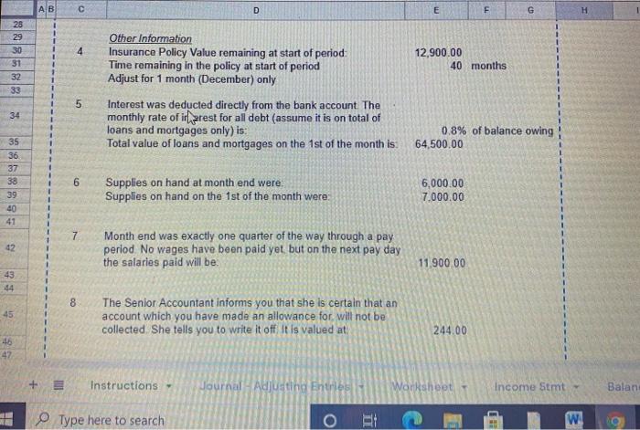 6 7 The following information is for the company of D. Virk,