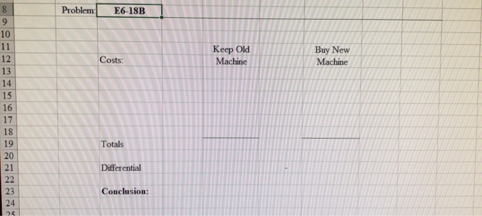 to be layed out. Thank you! Exercise 6-18B Asset replacement decision Orr
