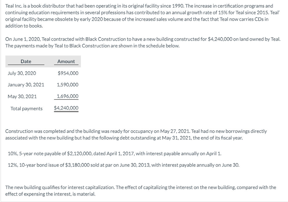 Teal Inc. is a book distributor that had been operating in