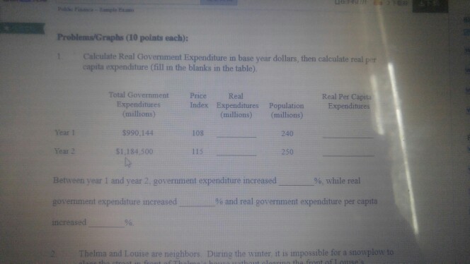  but show my how ? Problems/Graphs (10 polnts each): Calculate Real