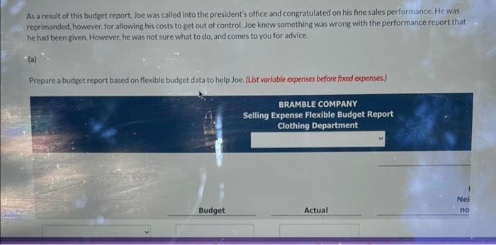 of Bramble Company for the month of October BRAMBLE COMPANY Clothing Department