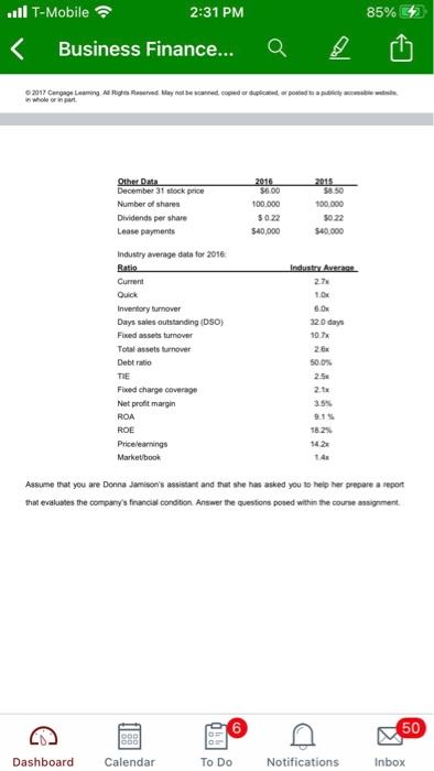 Her first task was to conduct a financial analysis of the firm