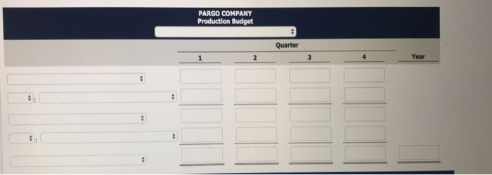 for 2020. Relevant data pertaining to its sales, production, and direct materials