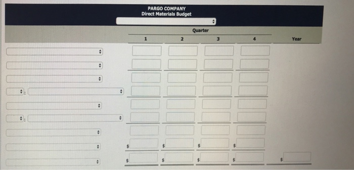 budgets are as follows. Sales, Sales for the year are expected to