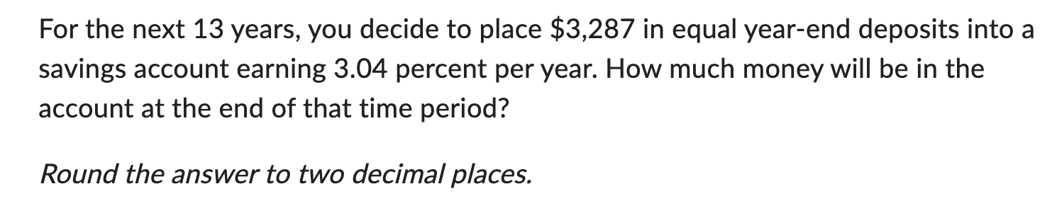 $19,785, invested today for 10 years at 18.84 percent, compounded monthly. Round