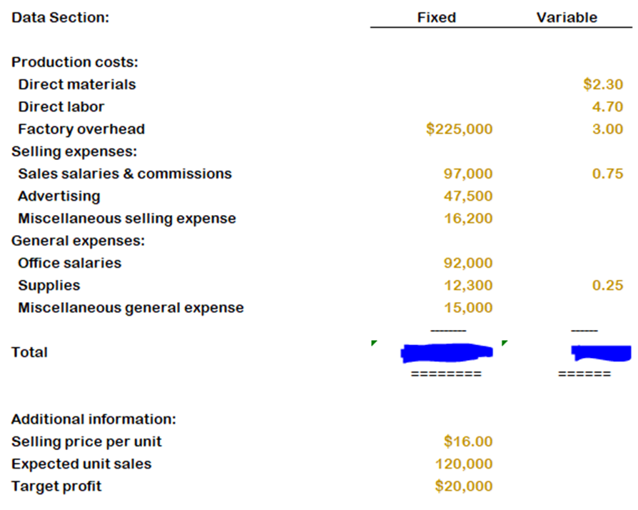  Module 5 Excel Spreadsheet Instructions Below you will see three sets