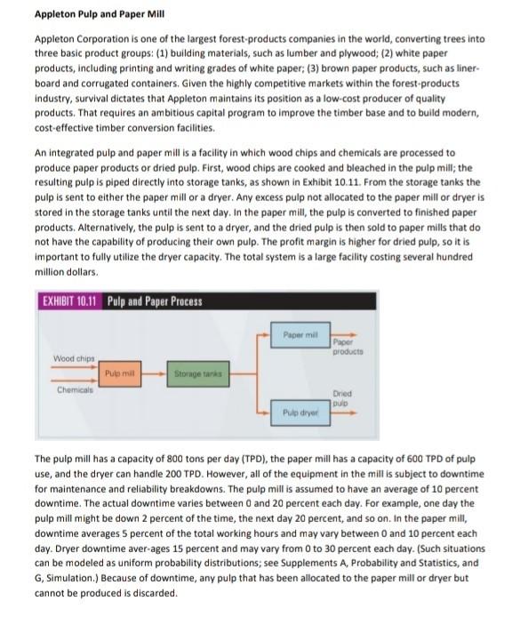Supply chain management case study Appleton Pulp and Paper Mill Appleton Corporation