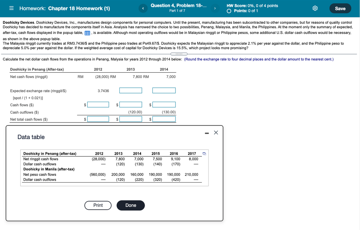 = Homework: Chapter 18 Homework (1) Question 4, Problem 18-... Part