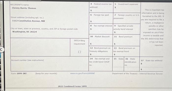 and Christy's records, they purchased US Treasury bonds between interest payments and
