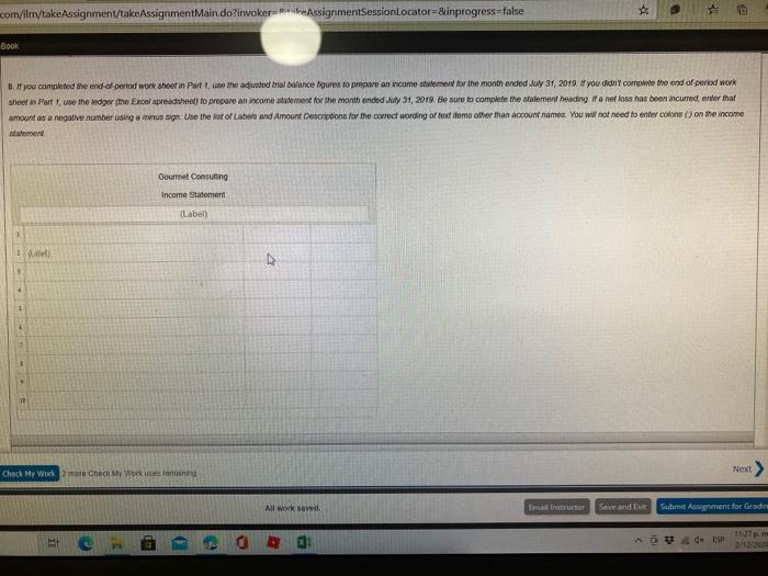 business, which was to be known as Gourmet Consulting on a full-time