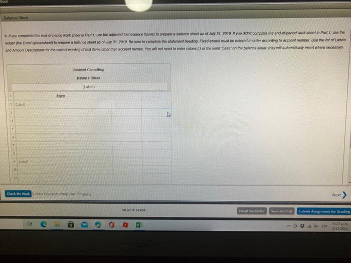 of this problem, the accounting ade was completed up through the preparation