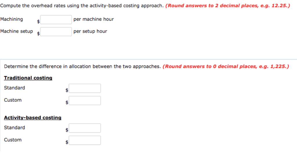handbags: standard and custom. The controller has decided to use a plantwide