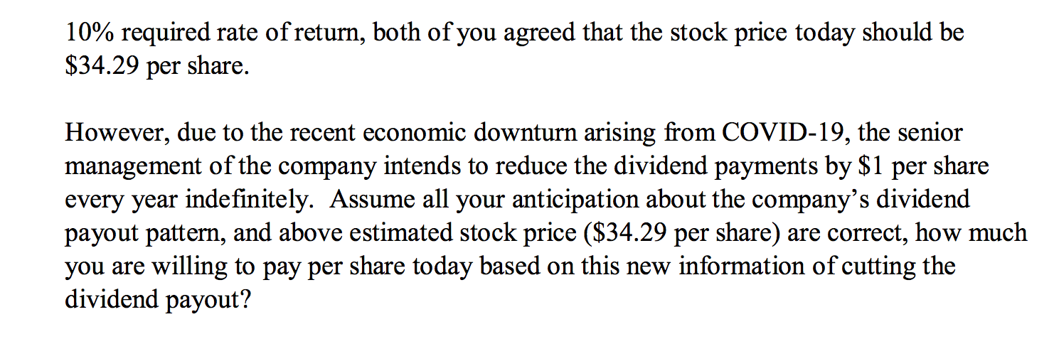 Incorporation just paid a dividend of $2 per share for its stocks