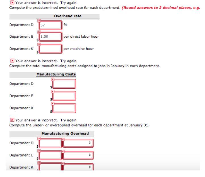  x] Your answer is incorrect. Try again. Compute the predetermined overhead