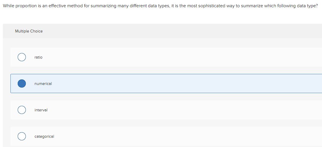 While proportion is an effective method for summarizing many different data