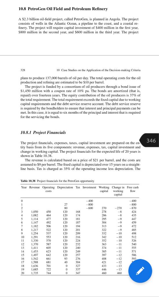  10.8 PetroGen Oil Field and Petroleum Refinery A $2.3 billion oil-field
