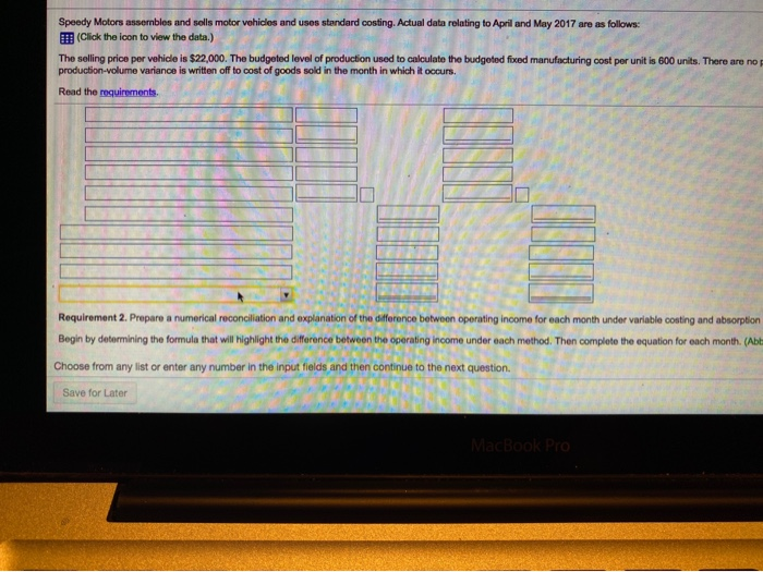 The selling price per valide is $22,000. The budgeted level of production