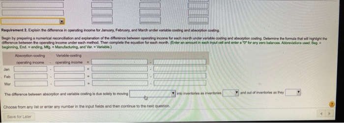 February, and March 2017 are as follows: manufacturing cost per unit is