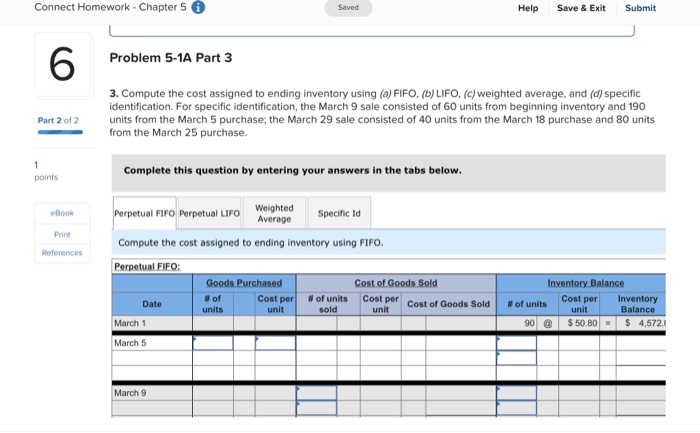 5 0 Saved Help Save & Exit Submit Required information Problem 5-1A