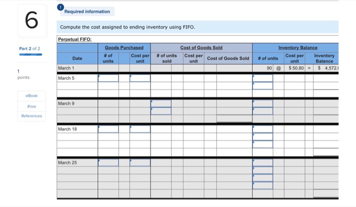 Perpetual: Alternative cost flows LO P1 (The following information applies to the