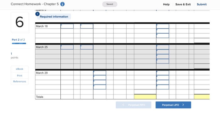 questions displayed below.] Part 2 of 2 Warnerwoods Company uses a perpetual