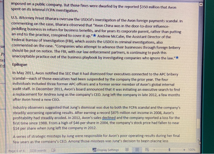 were flawed? Explain. If there were multiple flaws in Avon's internal control,